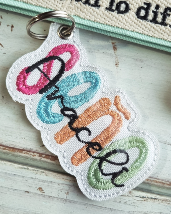 Producto - Charms para Llaveros Cinta - Vta Individual -Accesorio- "Tag Seño"