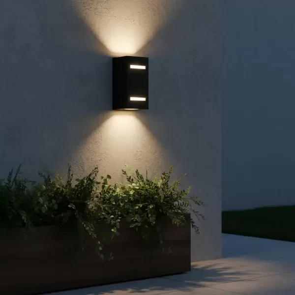 Producto - Aplique Pared Exterior Bidireccional C/ Vidrio Negro - 1