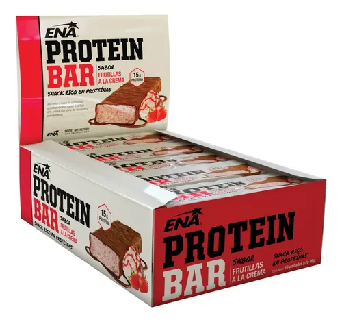 Producto - ENA Sport Barra Protein Bar Frutillas a La Crema 16 Barras