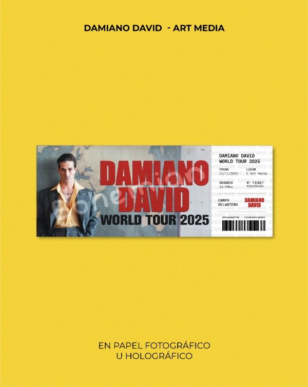 Producto - Entrada DAMIANO DAVID en Art Media - Entrada de recuerdo