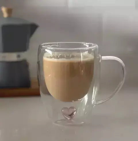 Producto - Taza doble vidrio corazon