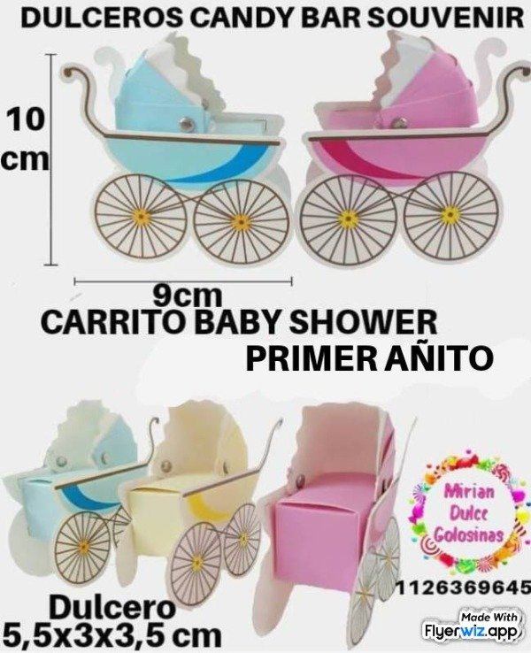 Producto - Dulcero souvenir carrito primer añito x 10 unid revelación