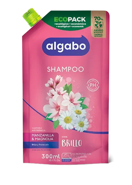 Producto - Shampoo Manzanilla y Magnolia Brillo 300ml ALGABO