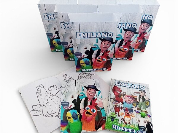 Producto - 15 Bolsitas 16x10x4cm con 15 Libritos 14x10cm