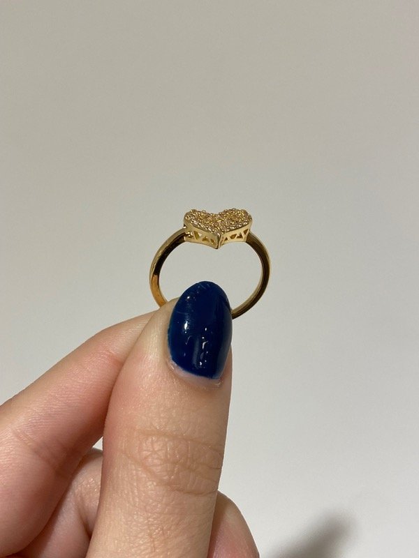 Producto - anillo corazon dorado t.17