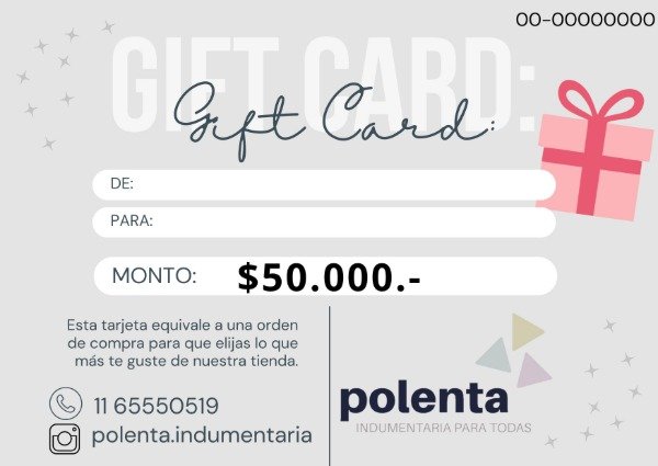 Producto - GIFT CARD (tarjeta de regalo)