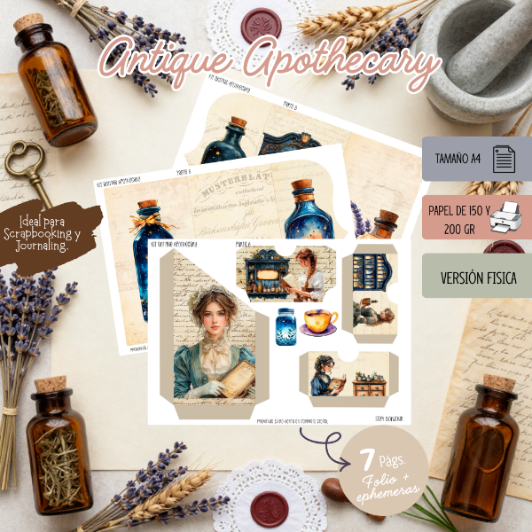 Producto - Kit de Papeles:  Folio Antique Apothecary - 1