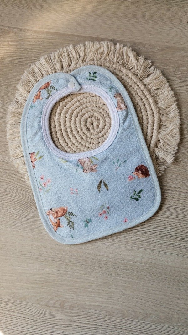 Producto - Babero de doble toalla BAMBI celeste