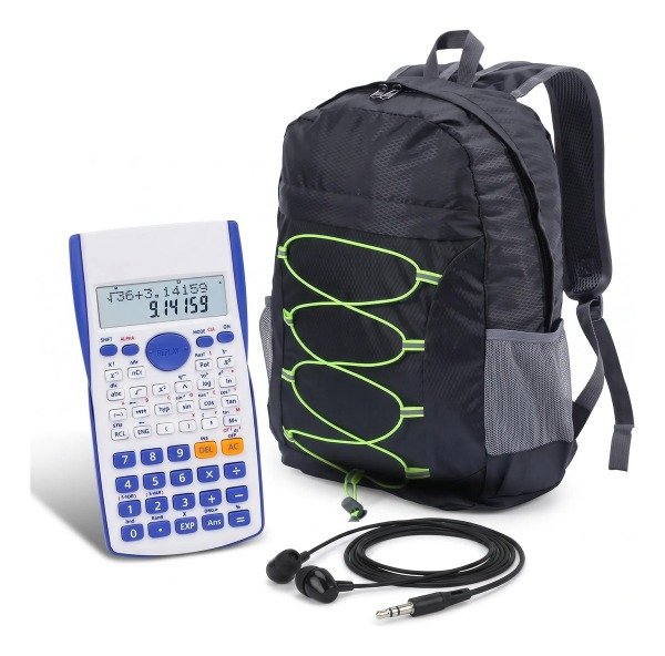 Producto - Kit Universitario: Calculadora Kenko + Auricular Dinax + Mochila Deportiva - 0