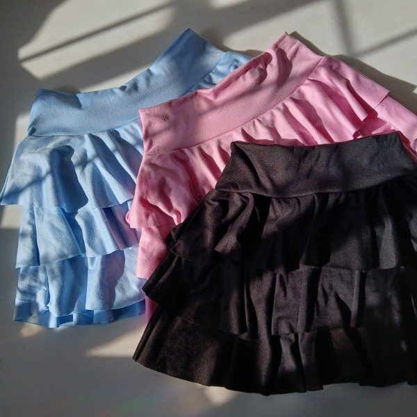 Producto - Polleras tres volados de colores sin short