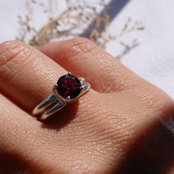 Producto - Anillo Plata 925 Granate Ajustable - 4