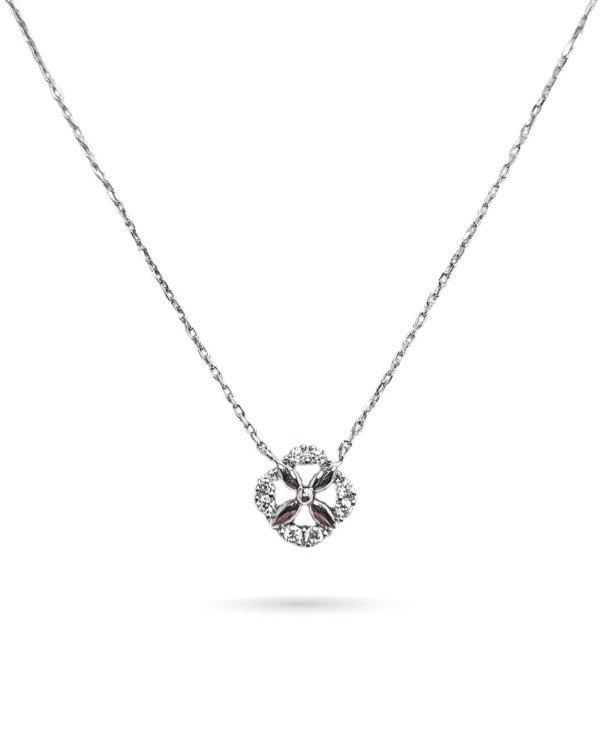 Producto - Collar, Flor de Plata y Zircon - 0