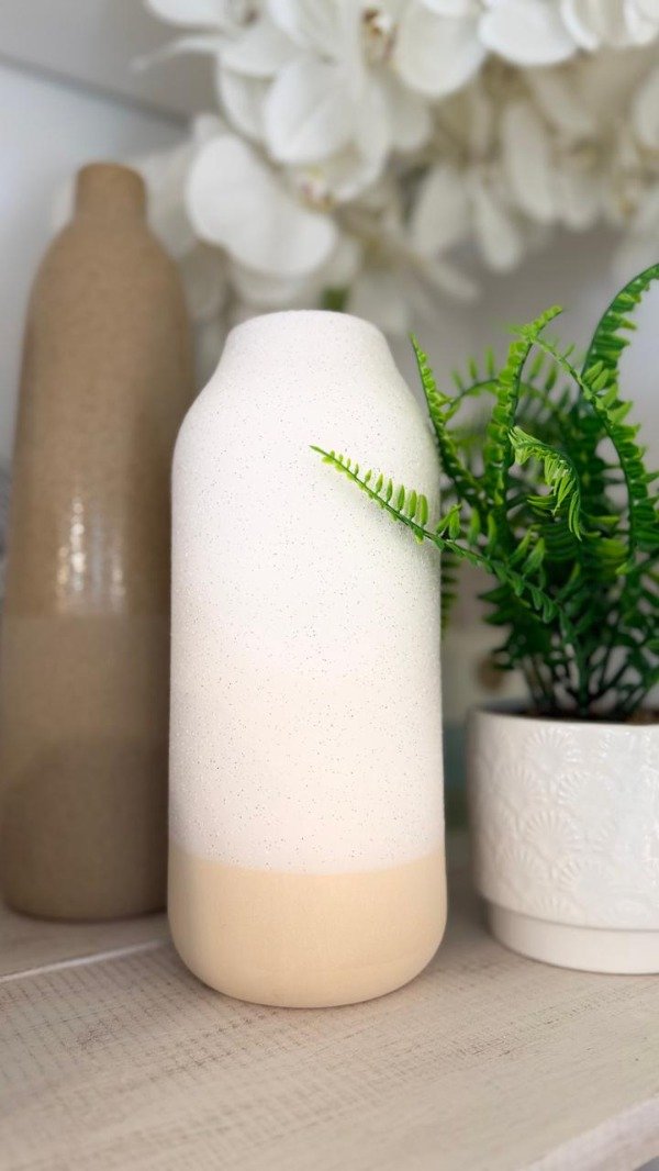 Producto - Florero cerámica arenado bicolor - 643