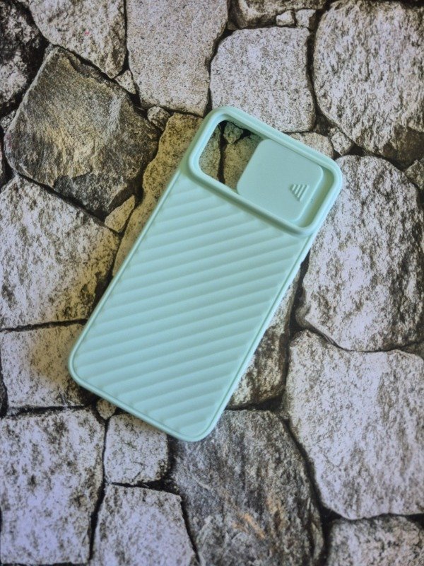 Producto - Funda silicone soft con cubrecamara IPhone 12 Pro Max Celeste
