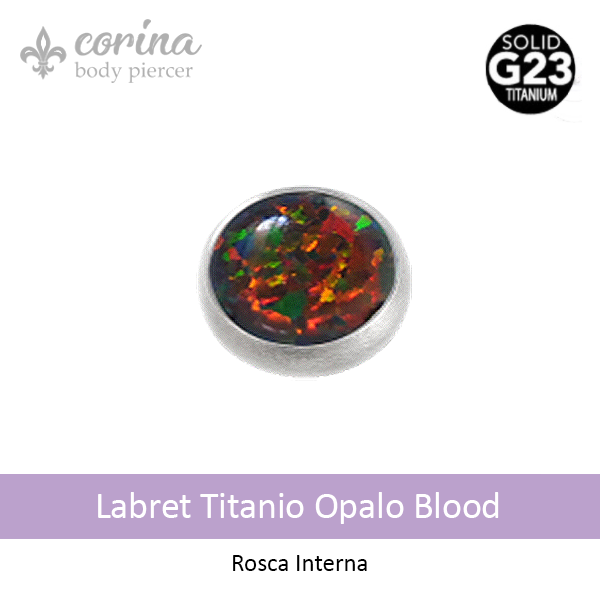 Producto - Labret Titanio Opalo Blood