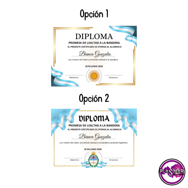 Producto - 30 Diplomas de lealtad a la bandera