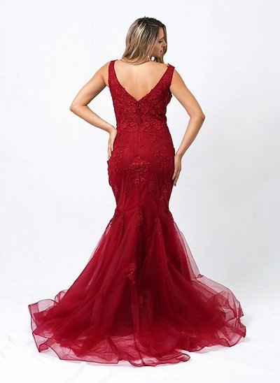 Producto - Vestido sirena de tul bordado Impactante Venta online June M35 Solo venta online - 0