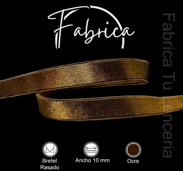 Producto - Bretel Ocre 10mm rasado nylon (1 metro)