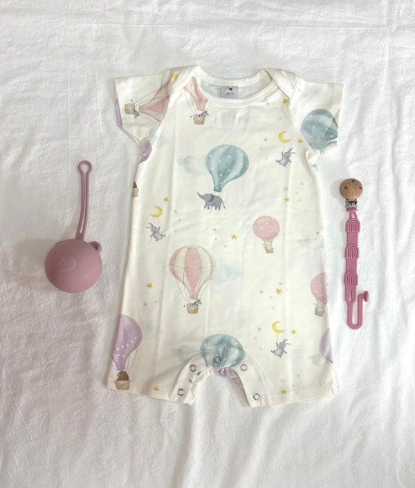 Producto - Combo Enterito Africa Nena + Porta chupete + Guarda chupete