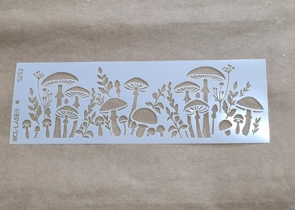 Producto - St 5253 de 30x10 cm Stencil hongos