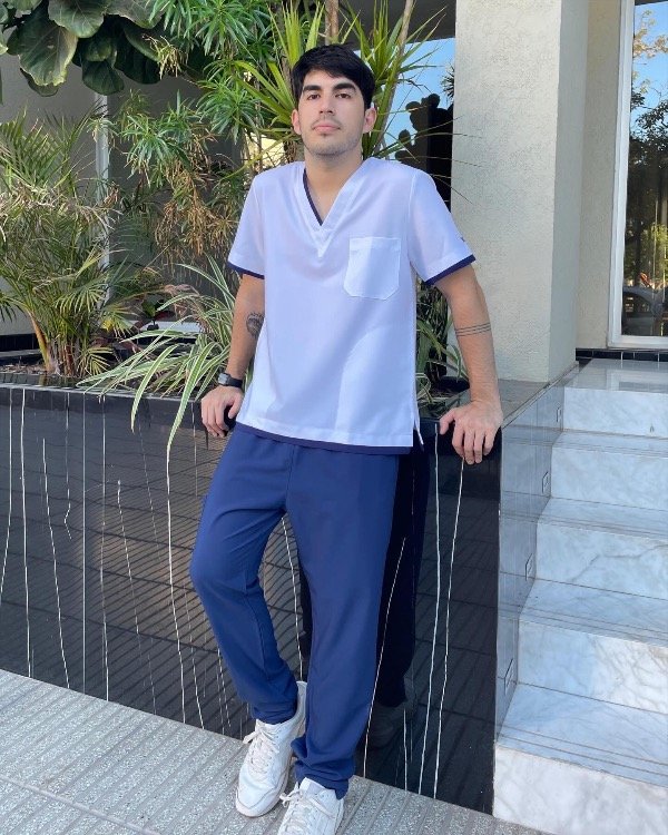 Producto - OLIVO SPANDEX (Blanco Pantalón Azul)