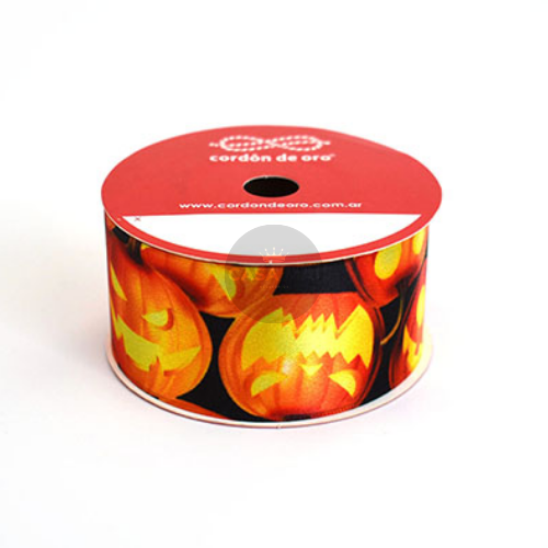 Producto - Cinta Decorativa Calabazas 39mm x 10m Marca Cordón de Oro Original