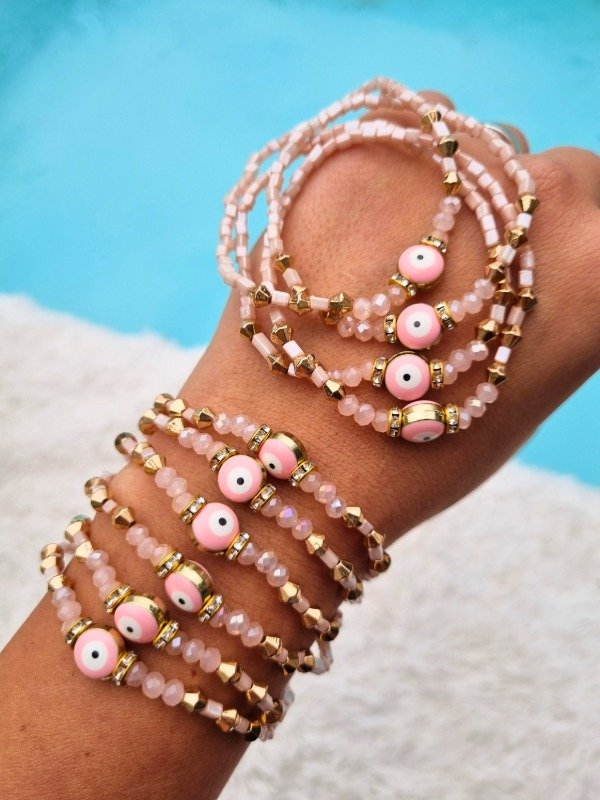 Producto - PULSERA ROSE CON OJITO ESMALTADO