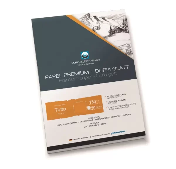 Producto - Block PLANTEC Duria Glatt p/tinta 35x50 150grs x 20hjs