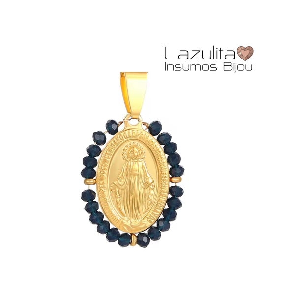 Producto - VIRGEN MILAGROSA ACERO DORADO-NEGRO