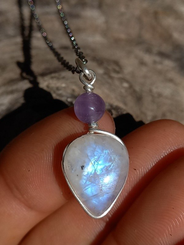 Producto - Piedra Luna estelar y Cuarzo Amatista
