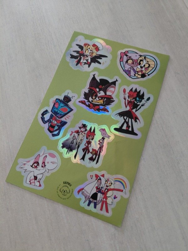 Producto - Planchitas de stickers - Hazbin Hotel
