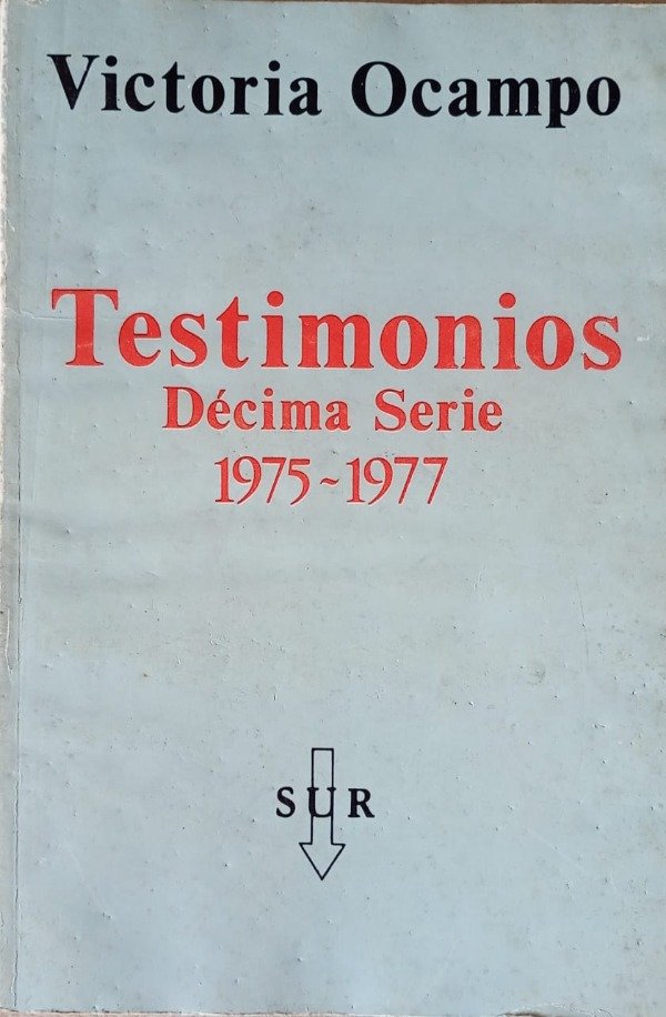 Producto - Testimonios. Décima Serie (1975-1977) (usado) - Victoria Ocampo