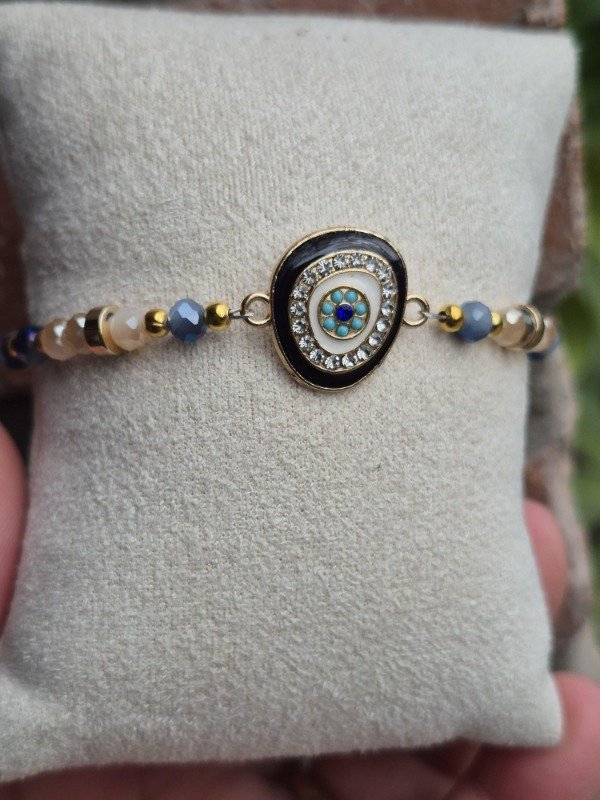 Producto - Pulsera -cristal,ojo grande azul marino