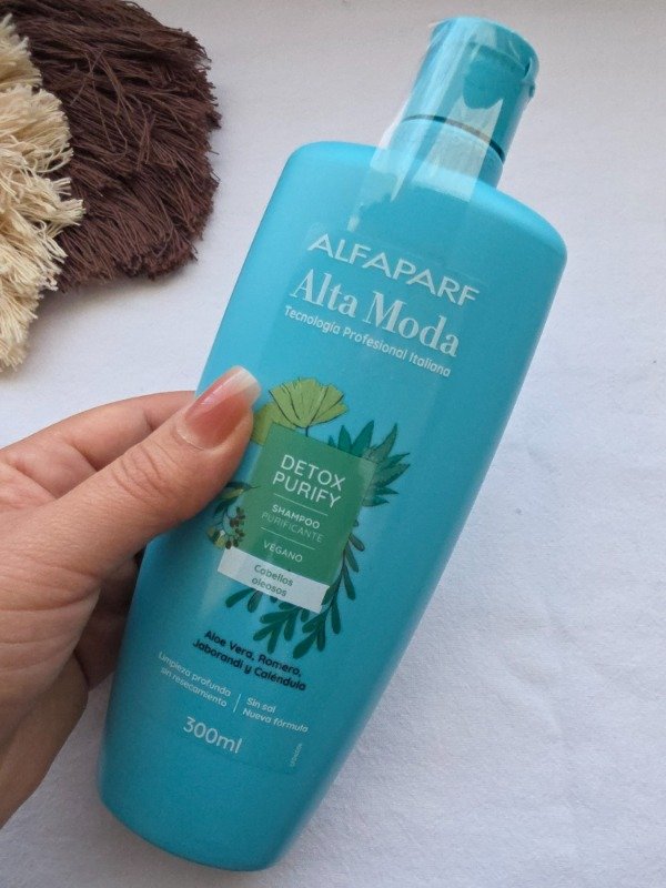 Producto - Shampoo Vegano Para cabellos grasos Detox Purify Alta Moda por 300gr