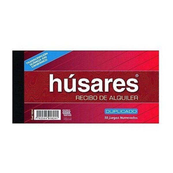 Producto - TALONARIO HUSARES 1824 RECIBO DE ALQUILER DUPLICADO