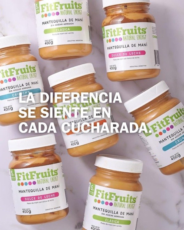 Producto - FIT FRUITS PASTA DE MANI CRUNCHY 400 GRS X 3 UN - 1