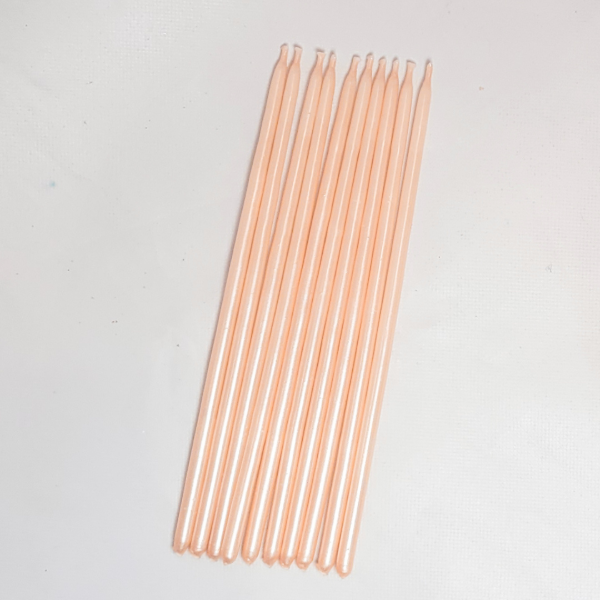 Producto - Vela perlada color salmón x10un