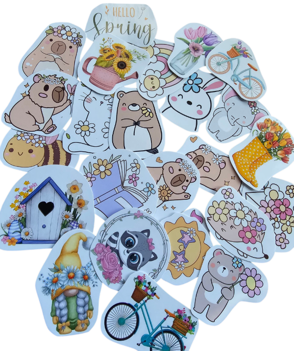 Producto - Sticker primavera capibara x 25 unidades surtidas