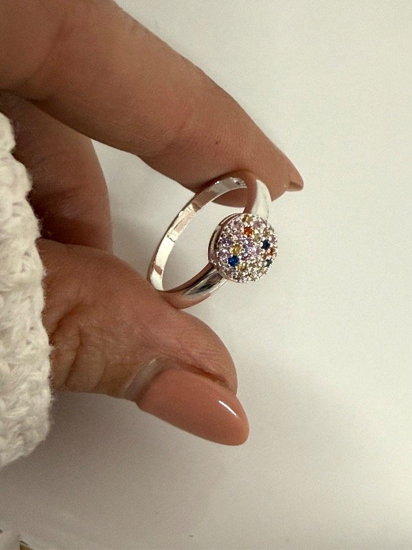 Producto - NB833 Anillo circulo con micropave multicolor