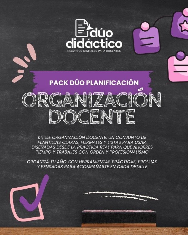 Producto - PACK DÚO ORGANIZACIÓN DOCENTE