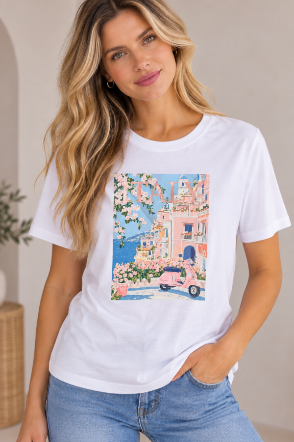 Producto - Remera de Mujer Italia de Algodón Estampada - KRONE - 0