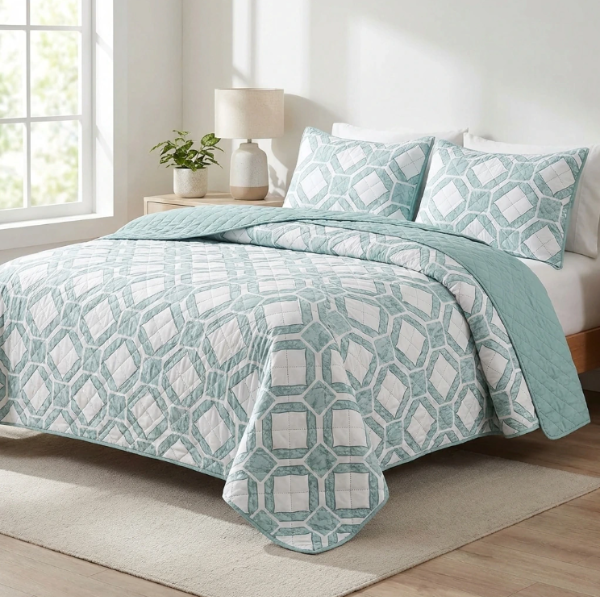 Producto - Cover Cubrecama Reversible Queen Size con fundas de Almohadas
