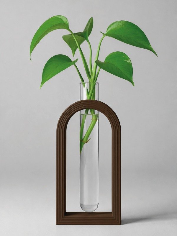 Producto - Propagador de Esquejes Arcos con Tubo de Vidrio - Chocolate