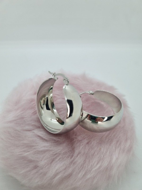 Producto - Aros acero quirurgico argollita ancha lisa gde