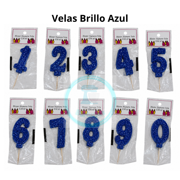 Producto - Velas con Brillo Azules x1