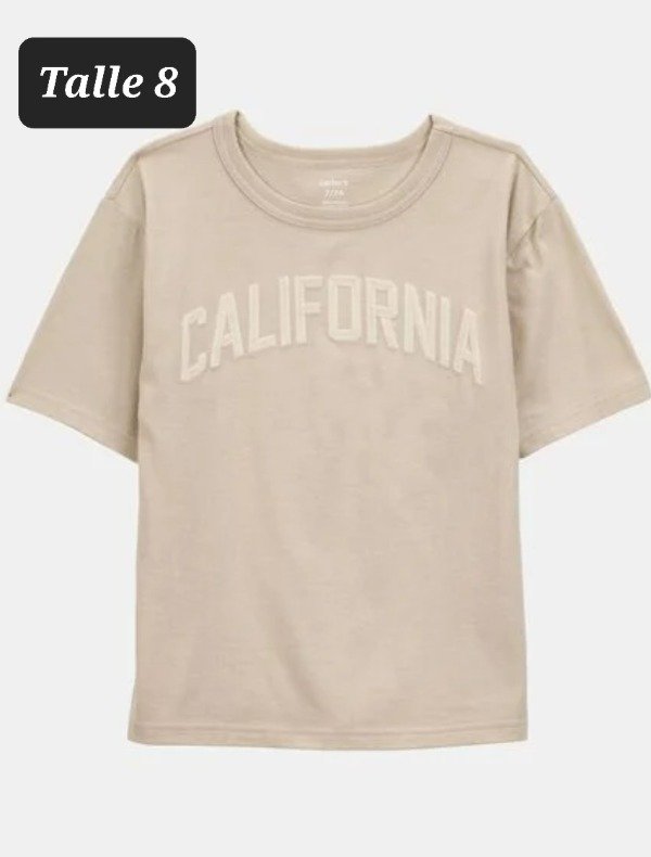 Remera manga corta Carters talla 8 California