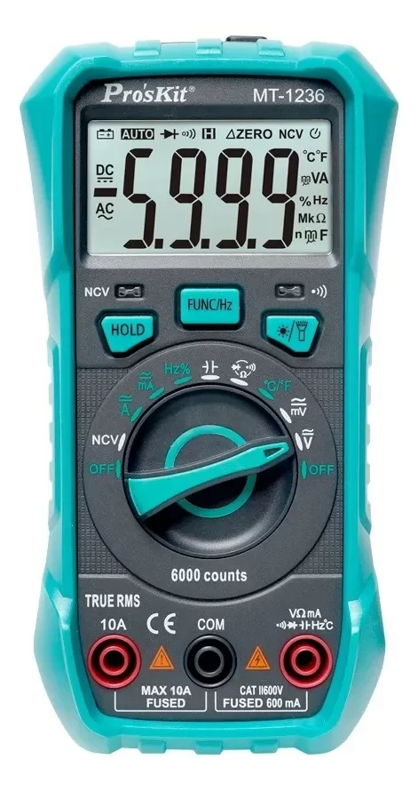 Producto - Tester Multimetro Proskit Auto Rango Capacimetro Temperatura True Rms Mt-1236