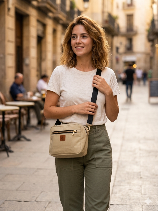 Producto - Golfera Miranda Lona beige con negro