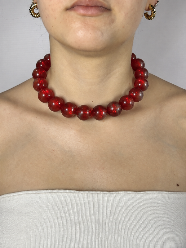Producto - COLLAR CHICLE CHERRY TRANSLUCIDO REGULABLE 2244