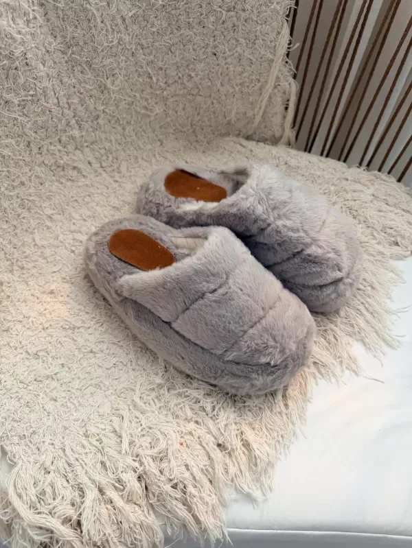 Producto - PANTUFLAS TEDDY ADULTO - Gris claro